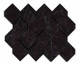Marvel Nero Marquina Mosaico Esagono 3D (AS4B) 28,2X35,3 Керамогранит Atlas Concorde